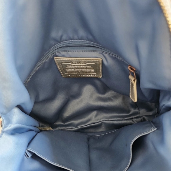 Coach daisy madras Satchel gold metallic trim detachable canvas strap multicolor - Picture 7 of 8